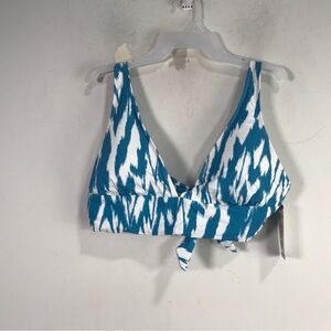 Anne Cole Tie Back Triangle Swim Top, Women's Size XL - Turquoise